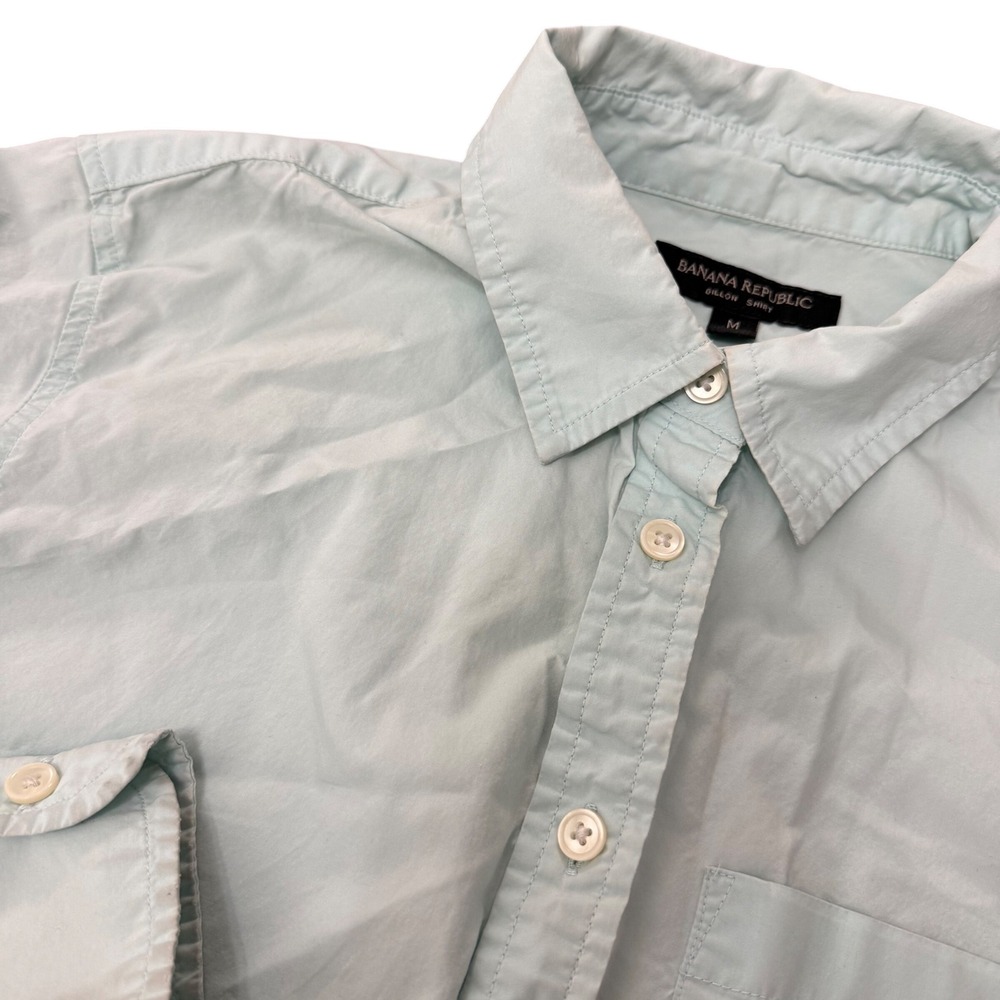 Banana Republic Dillon Shirt Women M Light Blue Cotton Button Down